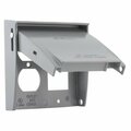 Hubbell Electrical Electrical Box Cover, 2 Gang, Rectangular, Aluminum, Flip/Snap, GFCI, Duplex 5033-0